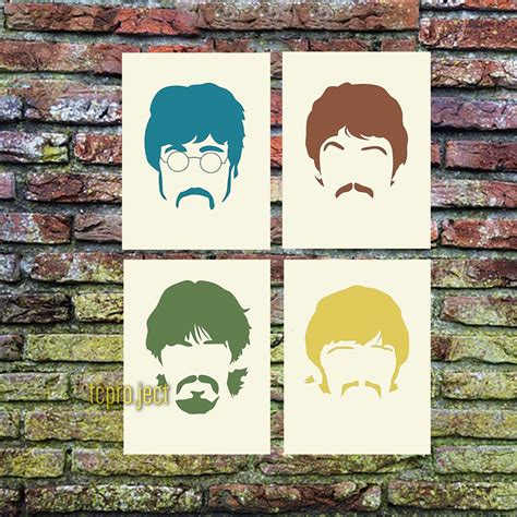 Jual THE BEATLES SILUET POSTER 40 X 30 DEKORASI HIASAN DINDING