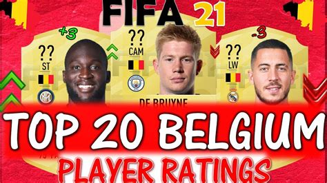 FIFA 21 TOP 20 BELGIUM PLAYER RATINGS PREDICTIONS FT DE BRUYNE