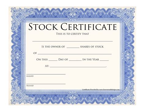 13 Share/Stock Certificate Templates - Excel PDF Formats