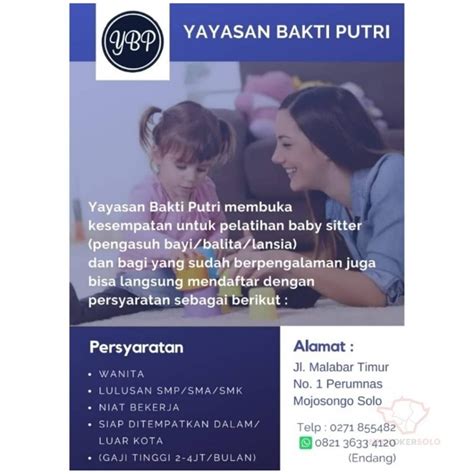 Lowongan Kerja Yayasan Bakti Putri Di Solo INFO LOKER SOLO