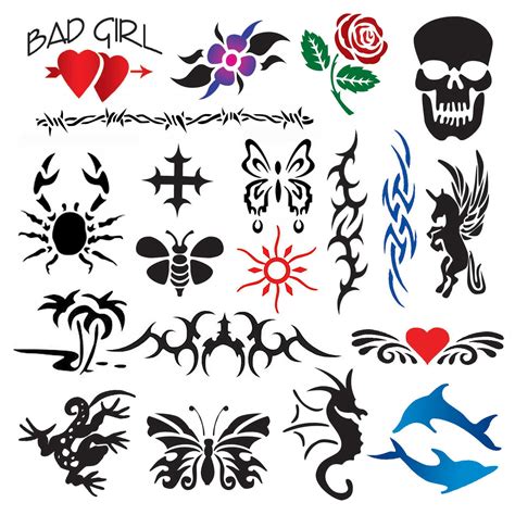 Temporary Tattoo Airbrush Design Stencil Patterns | eBay