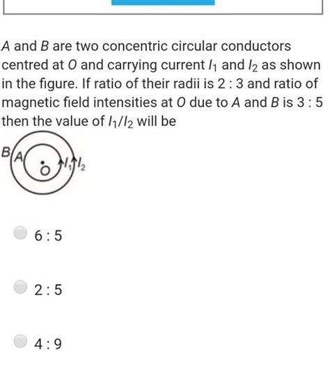 A And B Are Two Concentric Circular Conductors Centred At O And Carrying