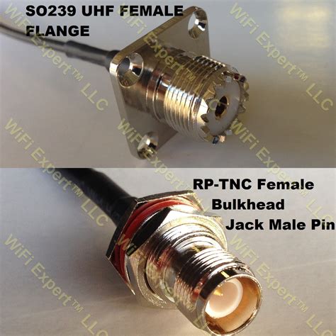 Rg Uhf Female Flange To Rp Tnc Female Bulkhead Coaxial Rf Pigtail