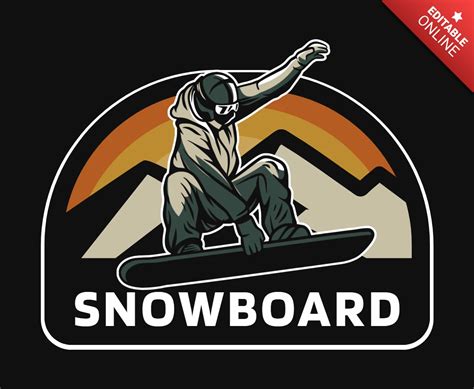 Snowboard Logo Design Template Free Design Template