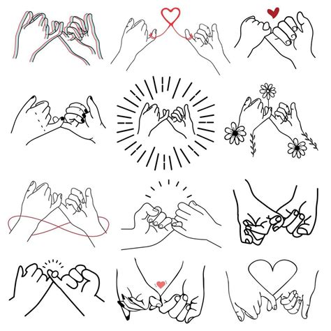Hand Drawn Pinky Promise Concept Set 9538546 Vector Art At Vecteezy