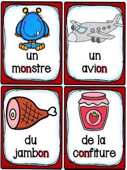 French Phonics Sounds Vocabulary Le Son On Om Cartes De Vocabulaire