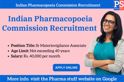 Join Indian Pharmacopoeia Commission As Sr Materiovigilance Associate