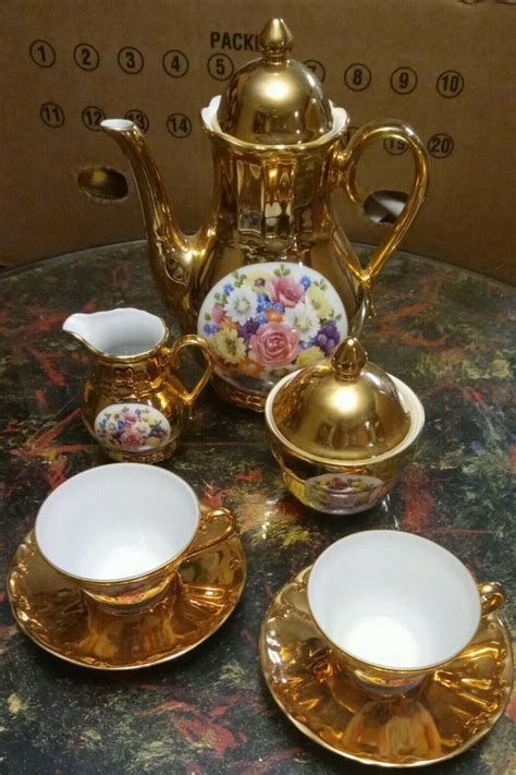 24 Karat Bareuther Waldsassen Bavaria Germany Tea Set Absolutely