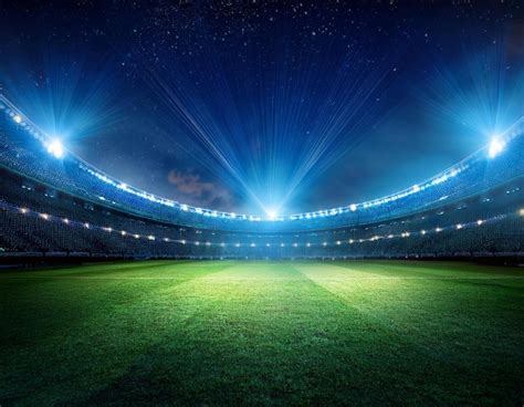 Sports stadium with a lights background Textured soccer game field ...