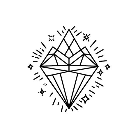 Premium Vector Hand Drawn Doodle Diamond Gems Icon