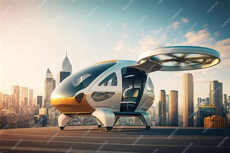 Premium Photo Future Of Urban Air Mobility City Air Taxi Uam Urban