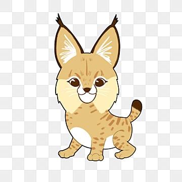 Cute Bobcat Vector Sticker Clipart Cute Cartoon Lynx Cat Sitting