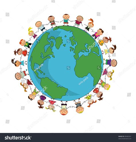 Cartoon Earth Kids Stock Vector 85483321 - Shutterstock