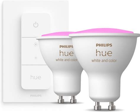 Philips Hue Pack Gu Spot Bundel Met Dimmer Switch Wit En Gekleurd