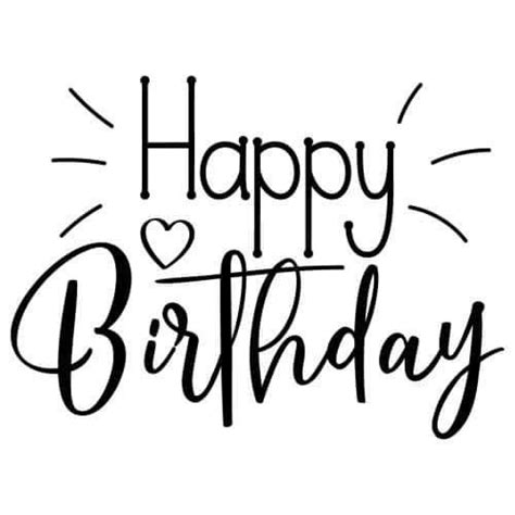 The Words Happy Birthday Written In Black Ink On A White Background