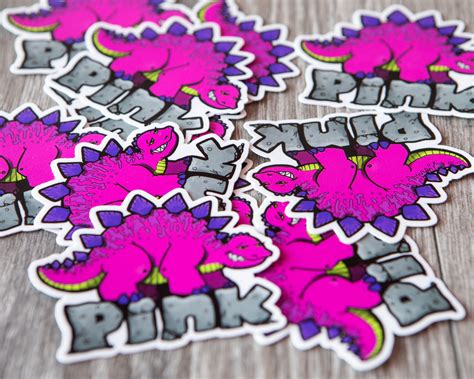 Pink Dinosaur Sticker — Pink Studio