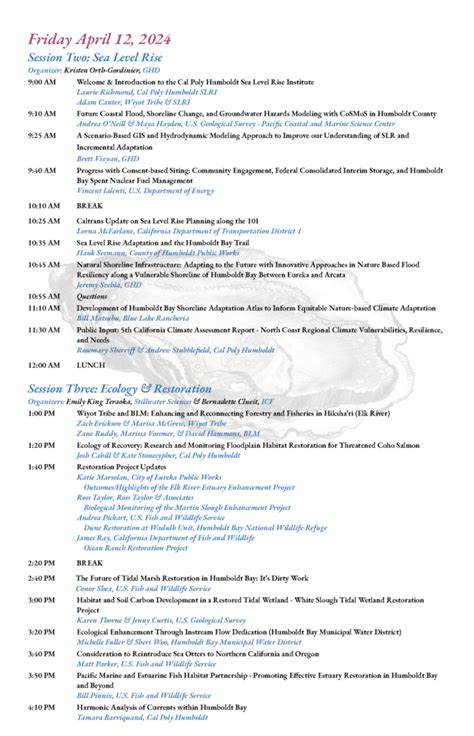 Humboldt Bay Symposium Ceinc