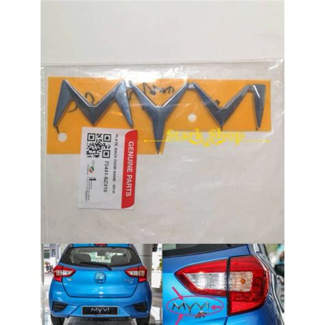 ORIGINAL PERODUA MYVI 2018 2020 D20N REAR BONNET EMBLEM MYVI LOGO