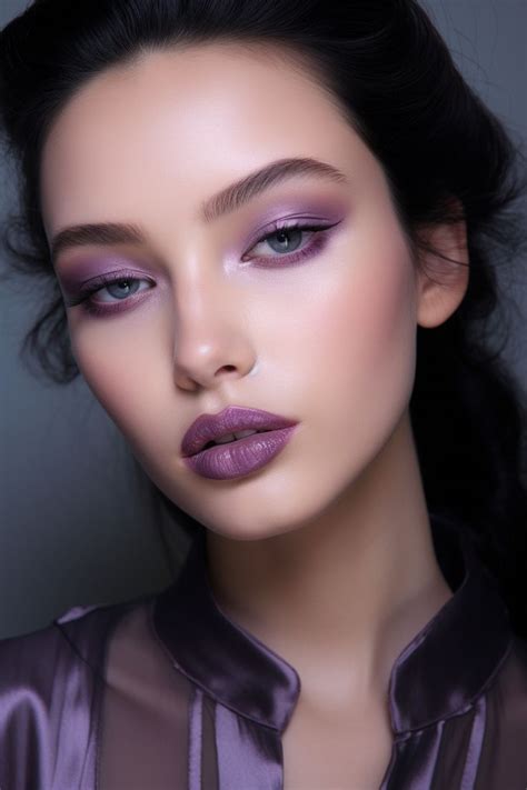 Cool Toned Smokey Purple Eye With Winged Liner Plum Lip A Sultry Night