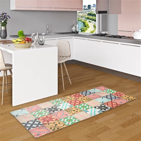 Evora Tapis De Vinyle De Cuisine Mosa Que Optique Carrelage Color E