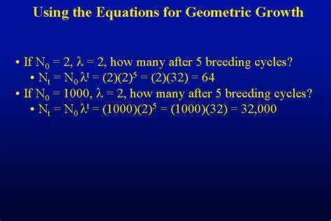 Population Growth I Geometric growth II Exponential growth