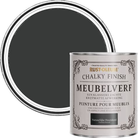 Rust Oleum Zwart Chalky Finish Meubelverf Natuurlijke Houtskool 750ml Bol