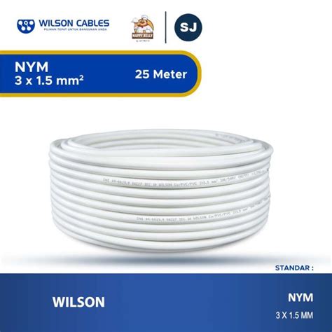 25 METER NYM 3x1 5 Mm2 Putih Kabel Listrik Tembaga Wilson Cables