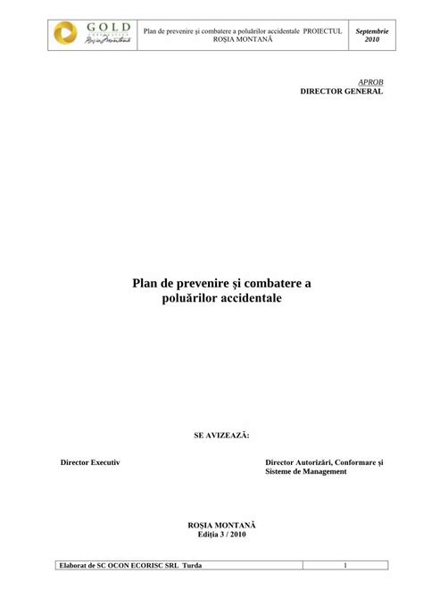 PDF Plan de prevenire şi combatere a poluărilor accidentale DOKUMEN