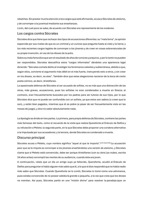 Apolog A De S Crates Expresa Su Apologia Pdf