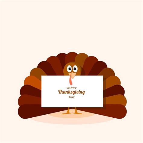 Turkey with white banner Thanksgiving day card 1313751 Vector Art at Vecteezy