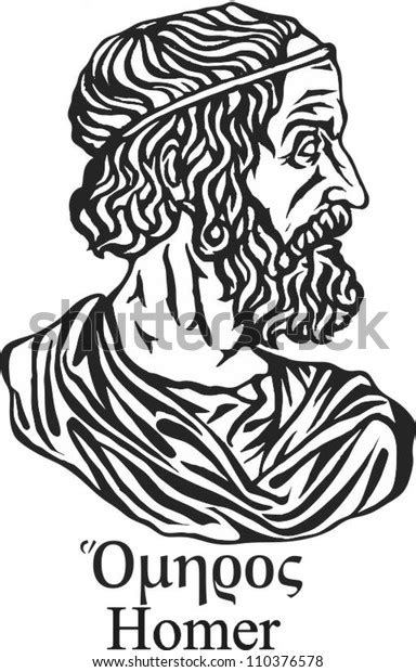 Ancient Greek Poet Homer Stock Vector (Royalty Free) 110376578