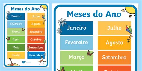 Meses Do Ano Poster Hecho Por Educadores Twinkl