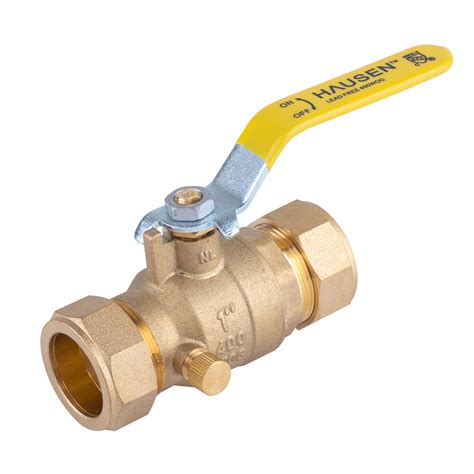 Inch Compression Standard Port Brass Ball Valve With Drain Lead Free