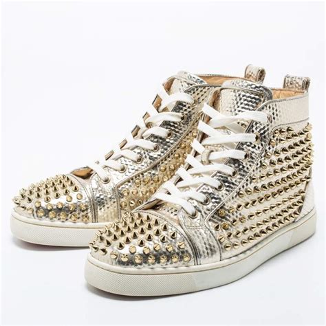 Gold Louboutin Sneakers Factory Sale