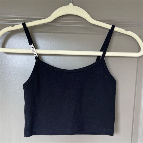 The Kript Tops Nwt The Kript Black Cropped Tank With Metal Strap