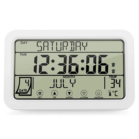 Digital Wall Clock, Digital Clock Battery Operated, 8Inch Desk Clock with Temperature Humidity ...