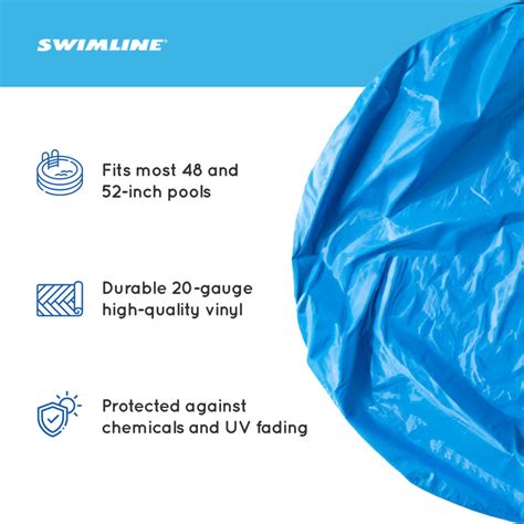 Swimline Li244820 24 Solid Blue Round Above Ground Swimming Pool Overlap Liner Vminnovations