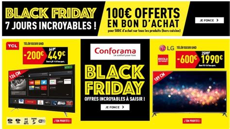 100 offerts dès 500 dachats la semaine Black Friday Conforama