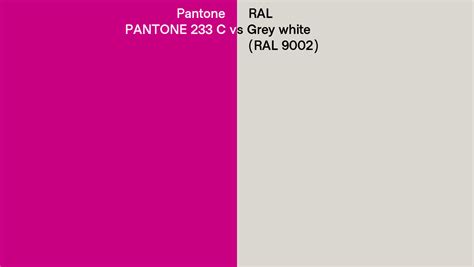 Pantone 233 C Vs Ral Grey White Ral 9002 Side By Side Comparison