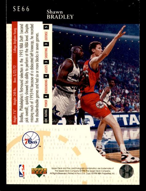 1994 95 Upper Deck Special Edition SE66 Shawn Bradley Philadelphia