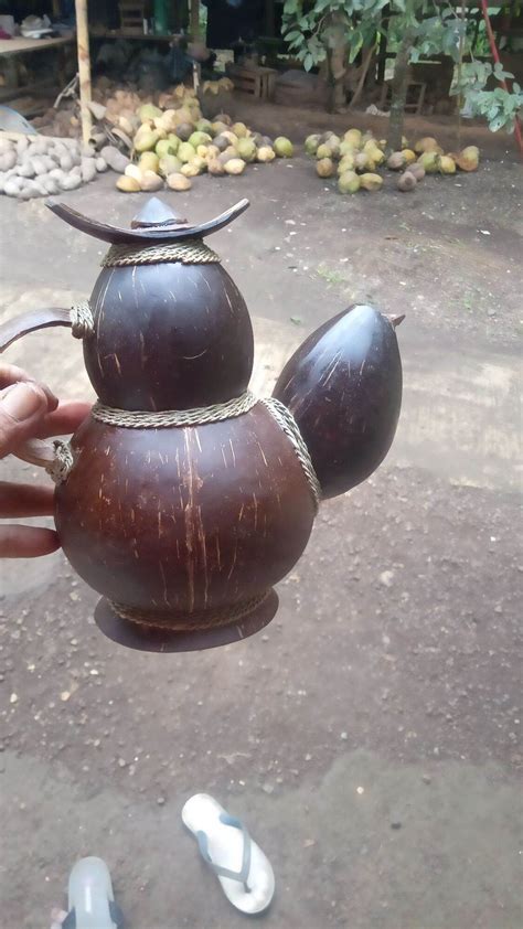 Teko Teh Kopi Batok Kelapa Jadul Unik Etnik Natural Alami Dari