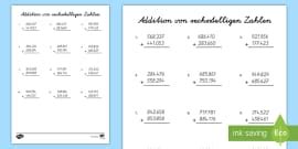 Addition mit zweistelligen Zahlen Arbeitsblätter Twinkl