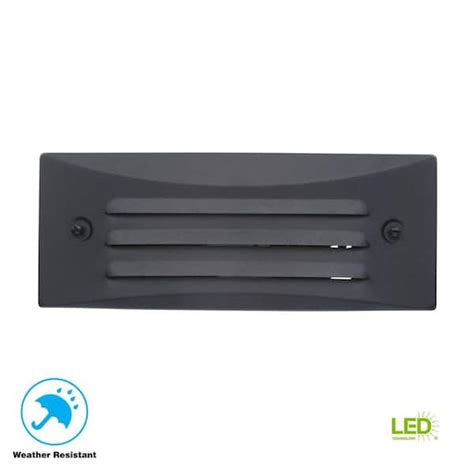 Hampton Bay Low Voltage Black Outdoor Integrated LED Full Brick Deck Or