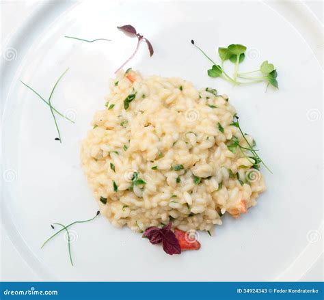 Risotto Con La Langosta En La Placa Imagen De Archivo Imagen De