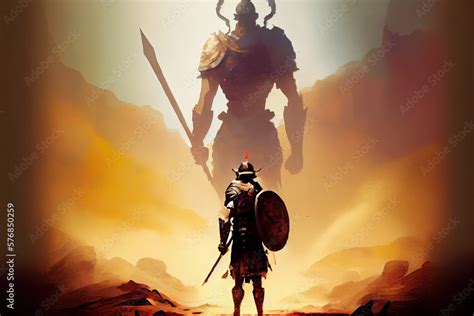 David and Goliath legend ai generated ilustração do Stock Adobe Stock