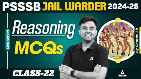 Psssb Jail Warder Reasoning Class Mcqs By Sourav Sir Youtube