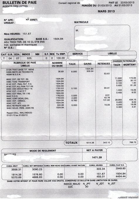 Bulletin De Salaire Fonction Publique Territoriale