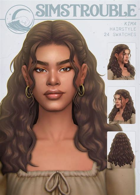 Kima By Simstrouble Simstrouble Sims Hair Sims 4 Sims 4 Curly Hair