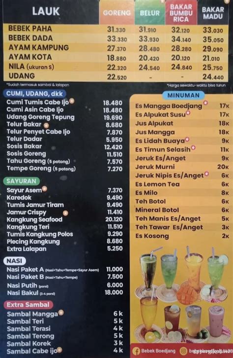 Selalu Diperbarui Menu Bebek Boedjang Cipondoh Tangerang