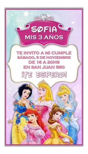 Invitación Tarjeta Digital Personalizada Princesas en venta en Río